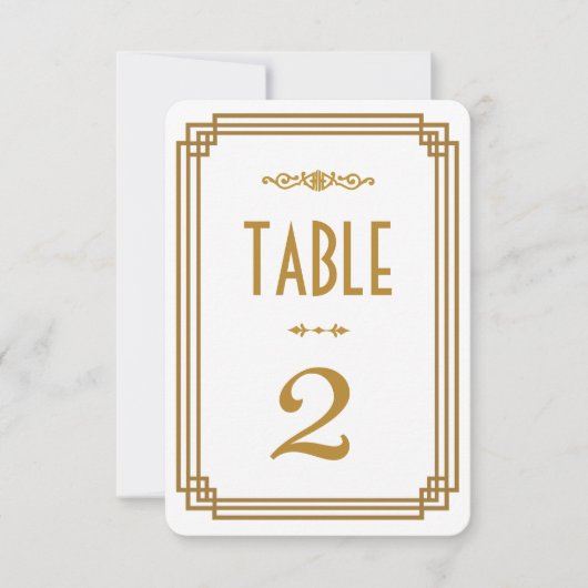 Art Deco witte tafel nummers voor de bruiloft Kaart (Voorkant)