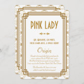 Art Deco Witte Trouwdrankkaarten (Voorkant / Achterkant)