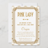 Art Deco Witte Trouwdrankkaarten (Voorkant)