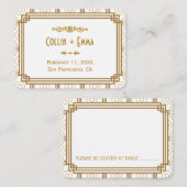 Art Deco Witte Trouwplaatskaarten Plaatskaartje (Voorkant / Achterkant)