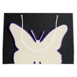 ART DECO WITTE VLINDER BOODSCHAPPENTAS LARGE CADEAUTASJE