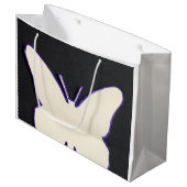 ART DECO WITTE VLINDER BOODSCHAPPENTAS LARGE CADEAUTASJE (Voorkant Gekanteld)