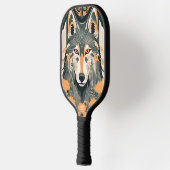 Art Deco Wolf Gepersonaliseerde Pickleball Paddle (Links)
