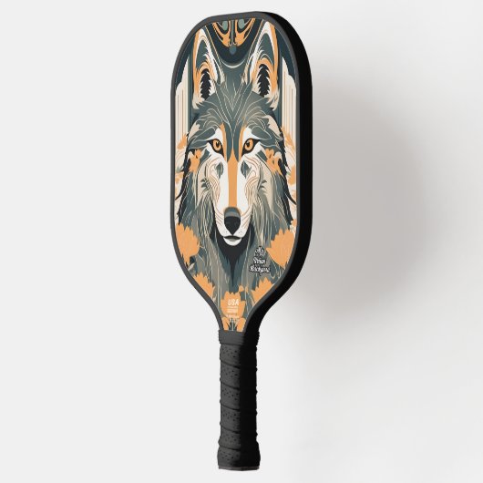 Art Deco Wolf Gepersonaliseerde Pickleball Paddle (Links)