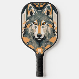 Art Deco Wolf Gepersonaliseerde Pickleball Paddle