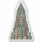 Art Deco Wolkenkrabber Sticker (Voorkant)