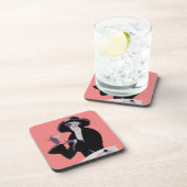  Art Deco Woman, Aftermiddag Tea en Cupcake Bier Onderzetter (Rechterzijde)
