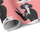  Art Deco Woman, Aftermiddag Tea en Cupcake Cadeaupapier (Rol Hoek)