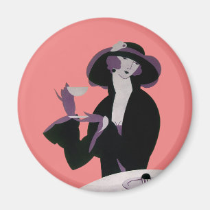  Art Deco Woman, Aftermiddag Tea en Cupcake Magneet