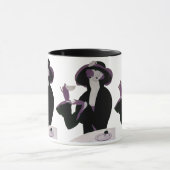  Art Deco Woman, Aftermiddag Tea en Cupcake Mok (Midden)