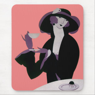 Art Deco Woman, Aftermiddag Tea en Cupcake Muismat