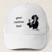  Art Deco Woman, Aftermiddag Tea en Cupcake Trucker Pet (Voorkant)
