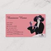 Art Deco Woman, Aftermiddag Tea en Cupcake Visitekaartje (Voorkant)