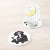  Art Deco Woman, Aftermiddag Tea en Cupcake Zandsteen Onderzetter (Zijkant)