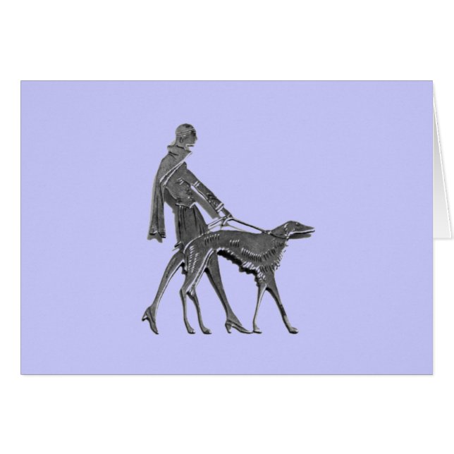 Art Deco Woman and Dog (Voorkant Horizontaal)