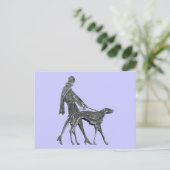 Art Deco Woman and Dog Briefkaart (Staand voorkant)