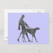 Art Deco Woman and Dog Briefkaart (Voorkant / Achterkant)