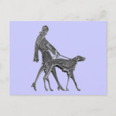 Art Deco Woman and Dog Briefkaart (Voorkant)