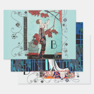 ART DECO WOMAN Beauty Mode Inpakpapier Vel