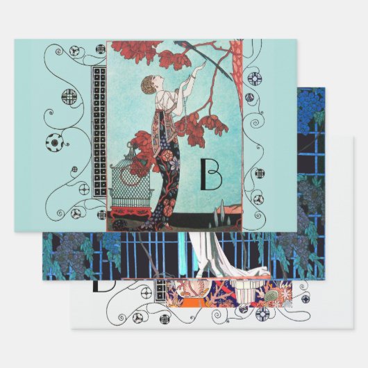 ART DECO WOMAN Beauty Mode Inpakpapier Vel (Set)