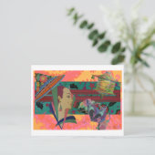Art Deco Woman Color Splash Briefkaart (Staand voorkant)
