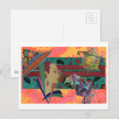 Art Deco Woman Color Splash Briefkaart (Voorkant / Achterkant)
