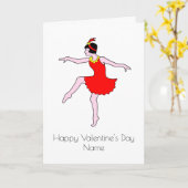 Art Deco Woman Dancer Red Dress Valentijnse Kaart (Gele Bloem)