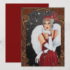 Art Deco Woman Feestdagenkaart