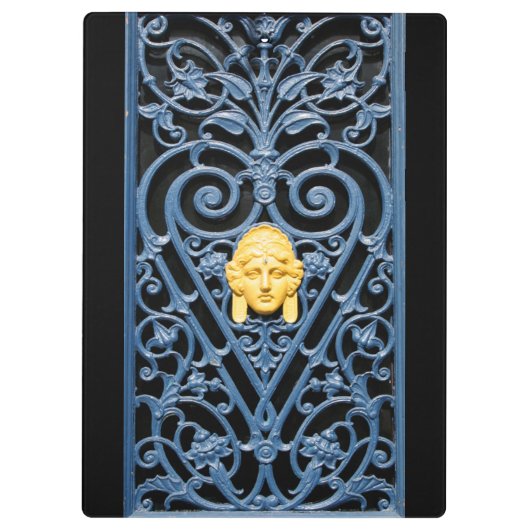 Art Deco Woman Head Heart Wete Iron Cliboard Klembord (Achterkant)