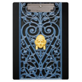 Art Deco Woman Head Heart Wete Iron Cliboard Klembord (Voorkant)