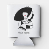 Art Deco Woman in Big Pet Glove RL Blikjeskoeler (Achterkant)