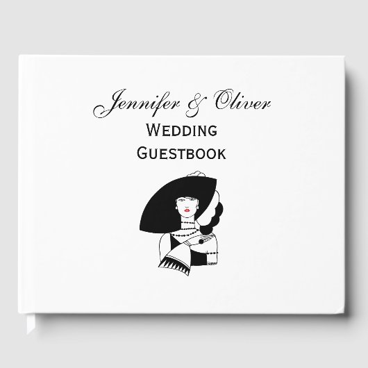 Art Deco Woman in Big Pet Glove RL Gastenboek (Voorkant)