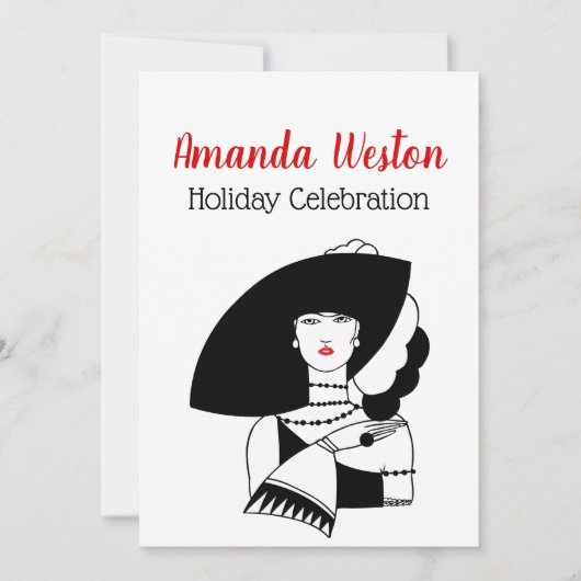 Art Deco Woman in Big Pet Glove RL Kaart (Voorkant)