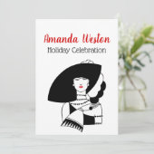 Art Deco Woman in Big Pet Glove RL Kaart (Staand voorkant)