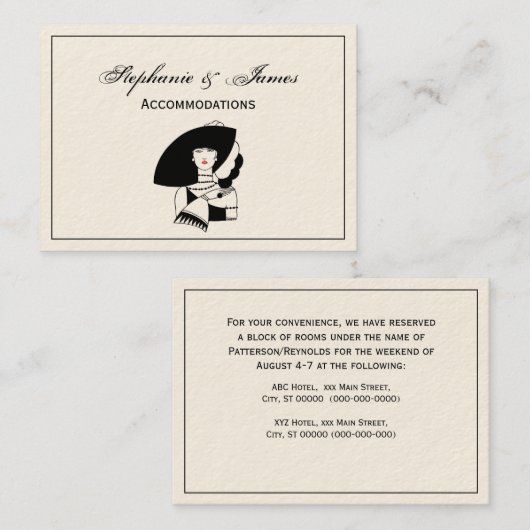 Art Deco Woman in Big Pet Glove RL Visitekaartje (Voorkant / Achterkant)