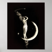  Art Deco Woman in het Moon Goddess Artwork Poster (Voorkant)