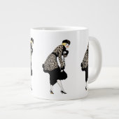  Art Deco Woman in luipaard Grote Koffiekop (Voorkant rechts)