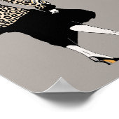 Art Deco Woman in luipaard Poster (Hoek)