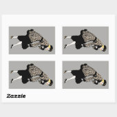  Art Deco Woman in luipaard Rechthoekige Sticker (Vel)