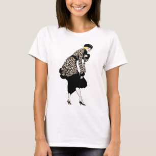  Art Deco Woman in luipaard T-shirt