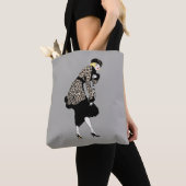  Art Deco Woman in luipaard Tote Bag (Dichtbij)