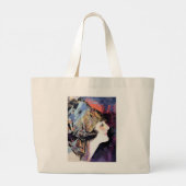 Art Deco Woman in Scarf Large Canvas tas (Achterkant)