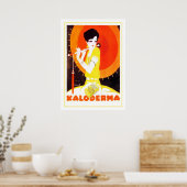 Art Deco Woman met Umbrella Poster (Keuken)