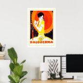 Art Deco Woman met Umbrella Poster (Thuiskantoor)