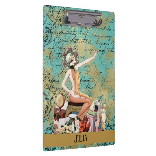 Art Deco Woman Personalized Klembord (Rechts)