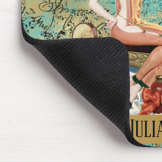 Art Deco Woman Personalized Muismat (Hoek)