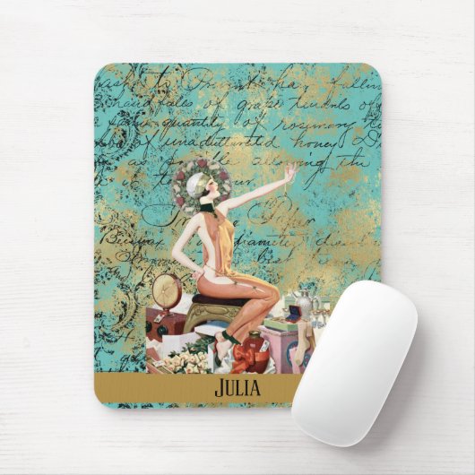 Art Deco Woman Personalized Muismat (Met muis)