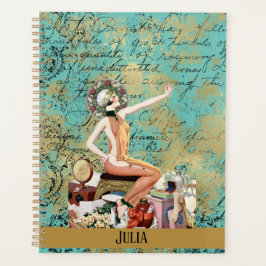 Art Deco Woman Personalized Planner