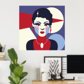 Art Deco Woman Portret Poster (Thuiskantoor)