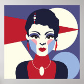 Art Deco Woman Portret Poster (Voorkant)